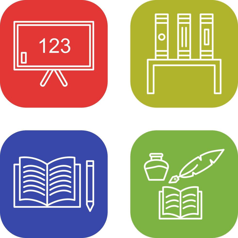 Classroom Board and Bookstand Icon vector