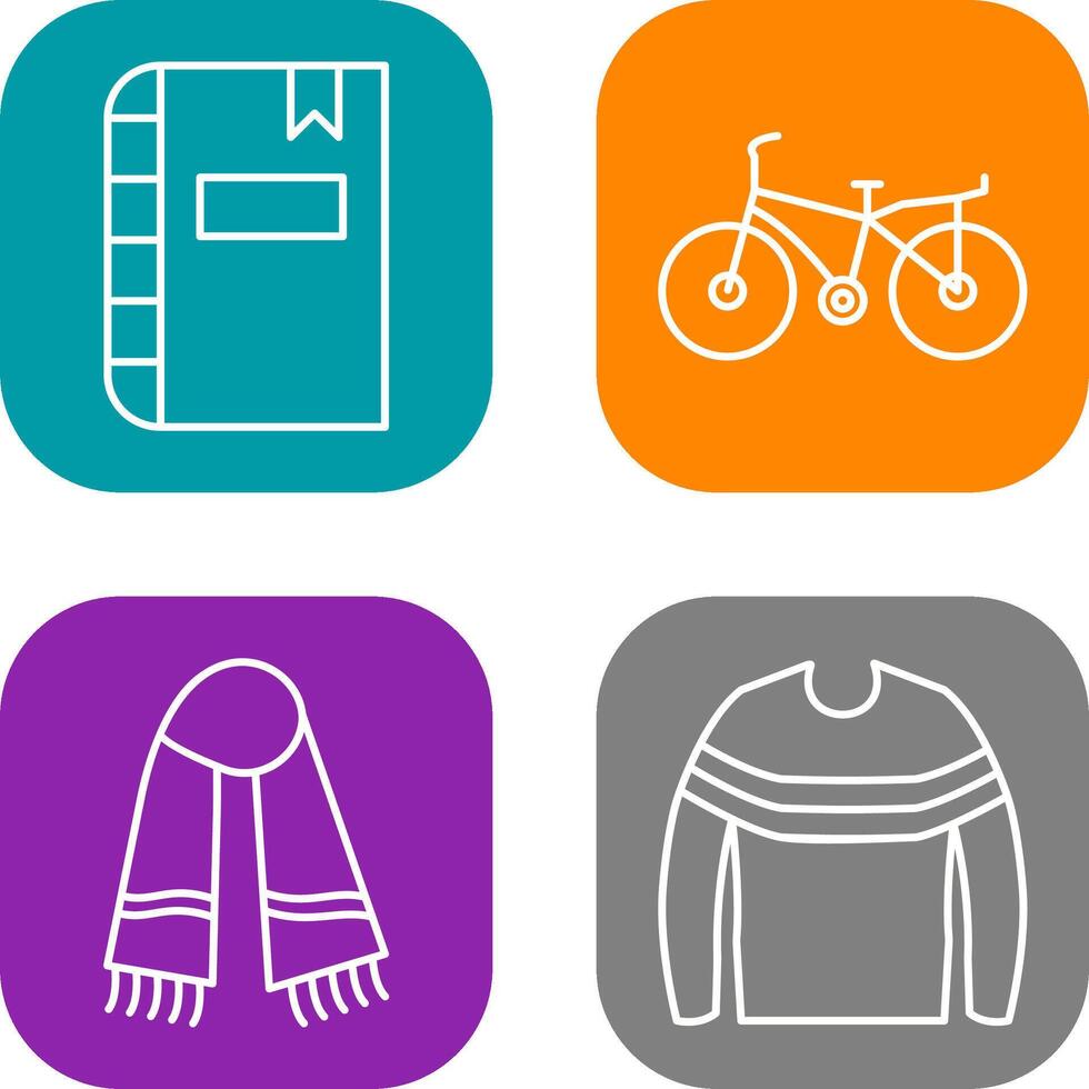 Diary and Bicycle Icon vector