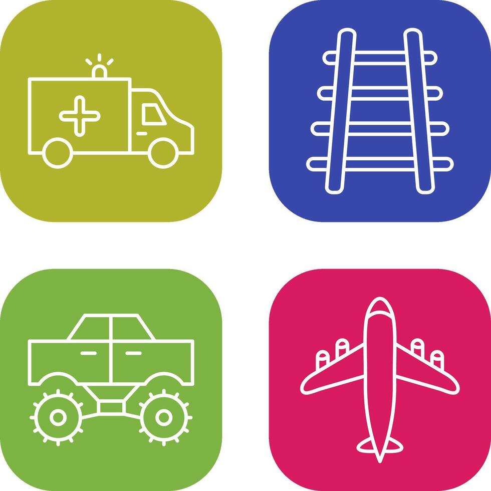 Ambulance and Train tack Icon vector