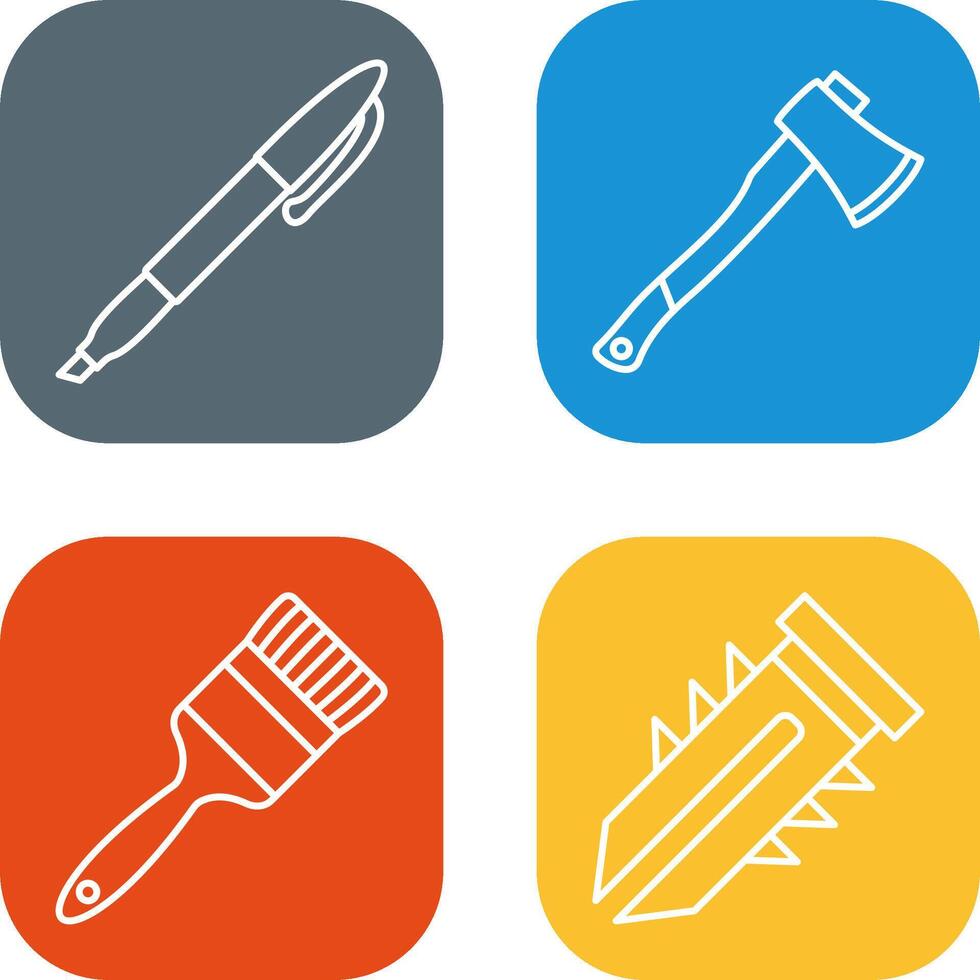 Marker and Axe Icon vector