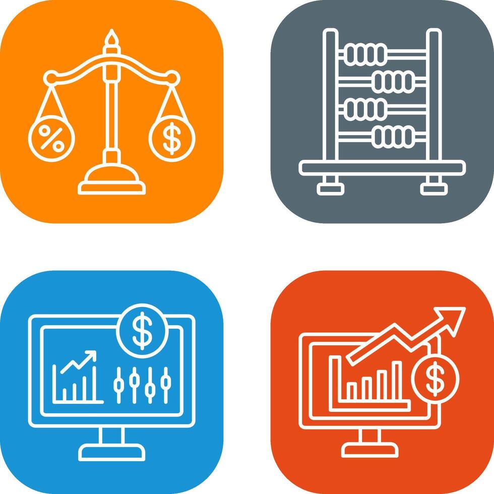 Scale and Abacus Icon vector