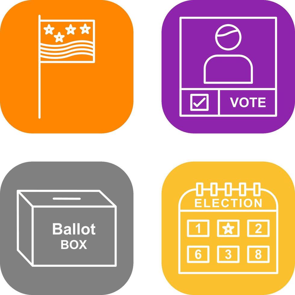 Flags and Candidate Banner Icon vector