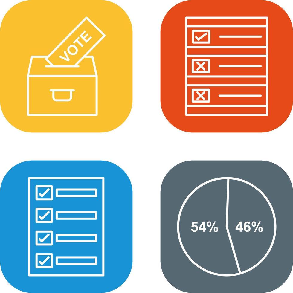 Casting Vote and Ballot Paper Icon vector