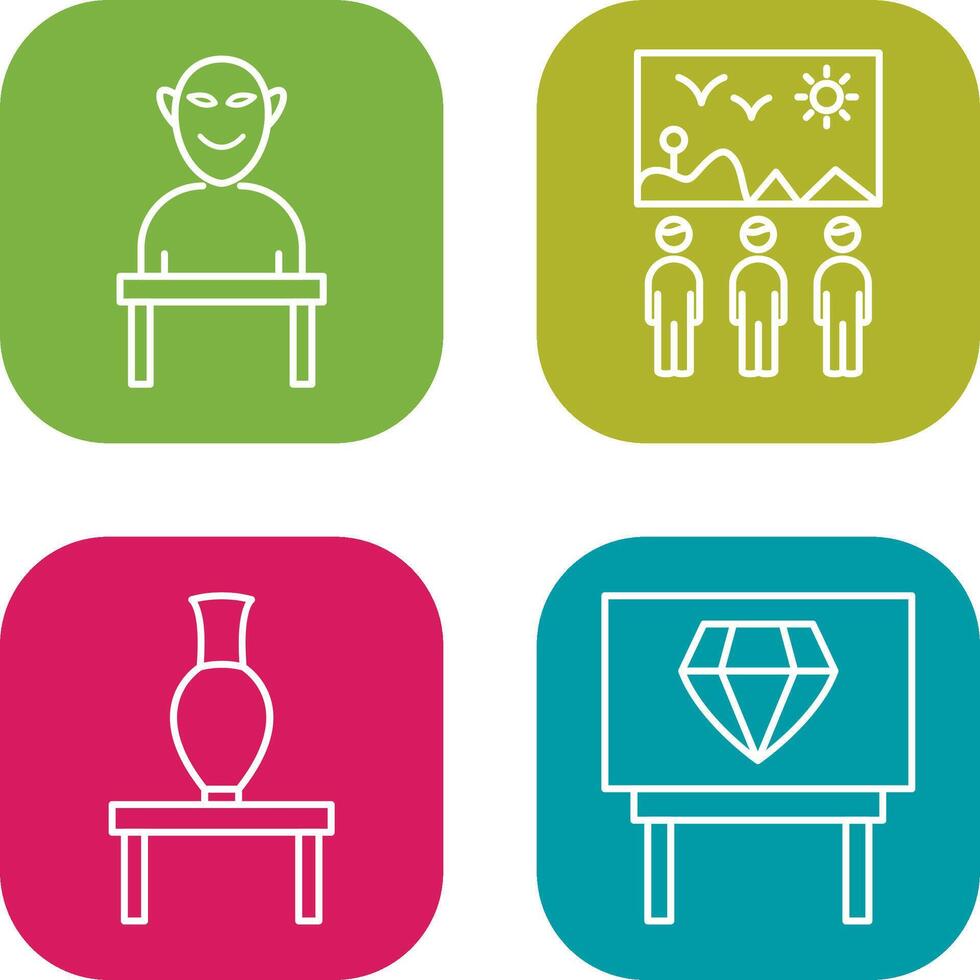 Human Sculpture and Viewing Icon vector