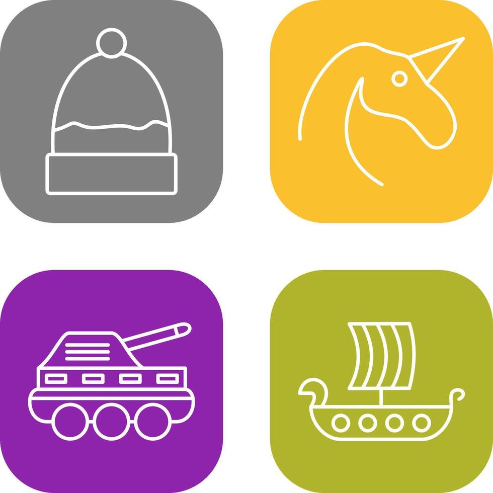 Warm Cap and Unicorn Icon vector