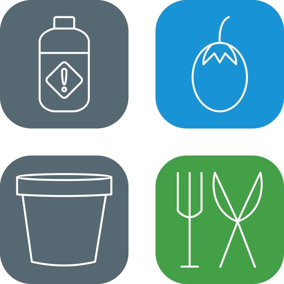 Vegetable plant and Pesticide Icon vector