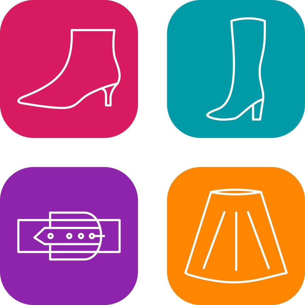 Boots with Heels and Long Boats Icon vector