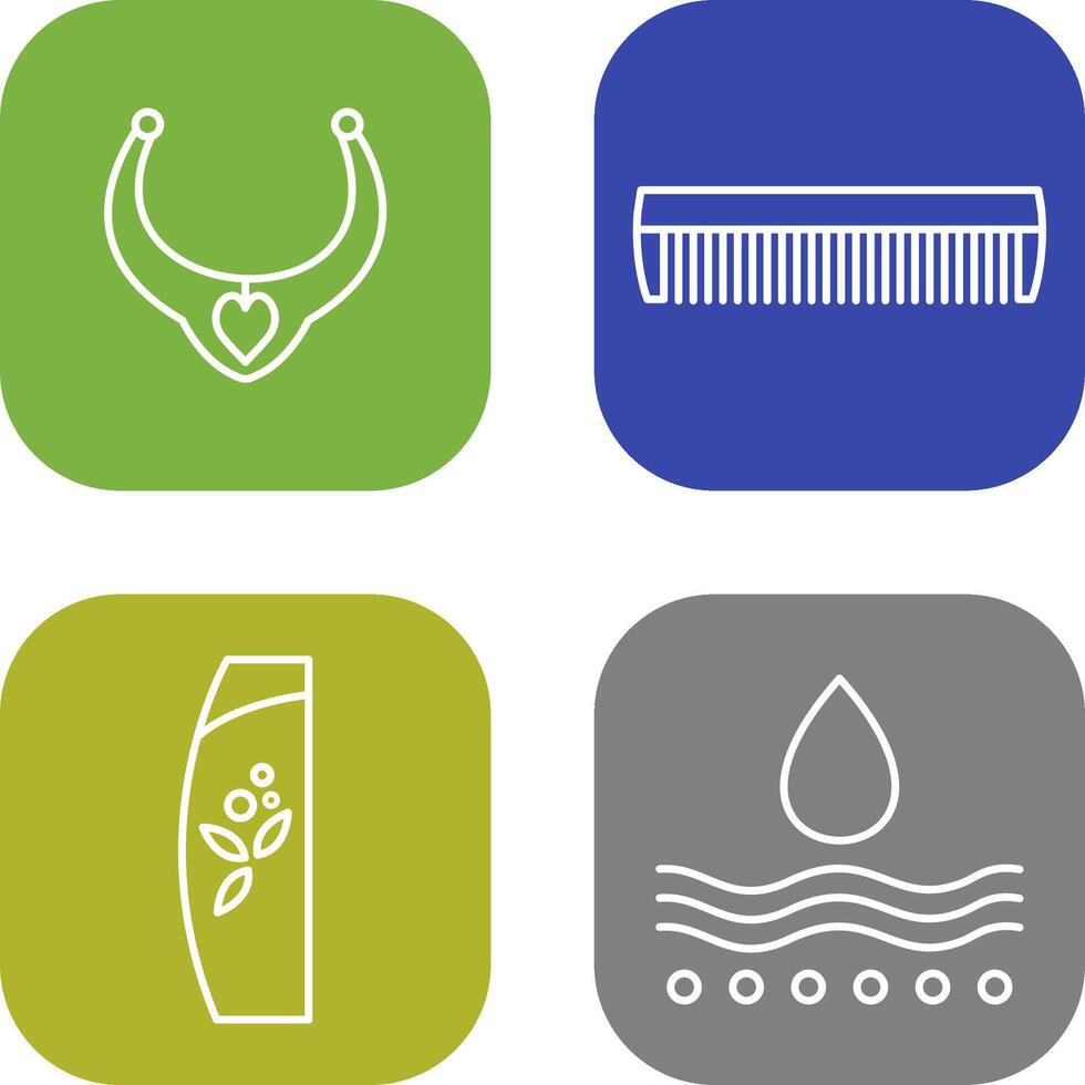 Necklace and Comb Icon vector