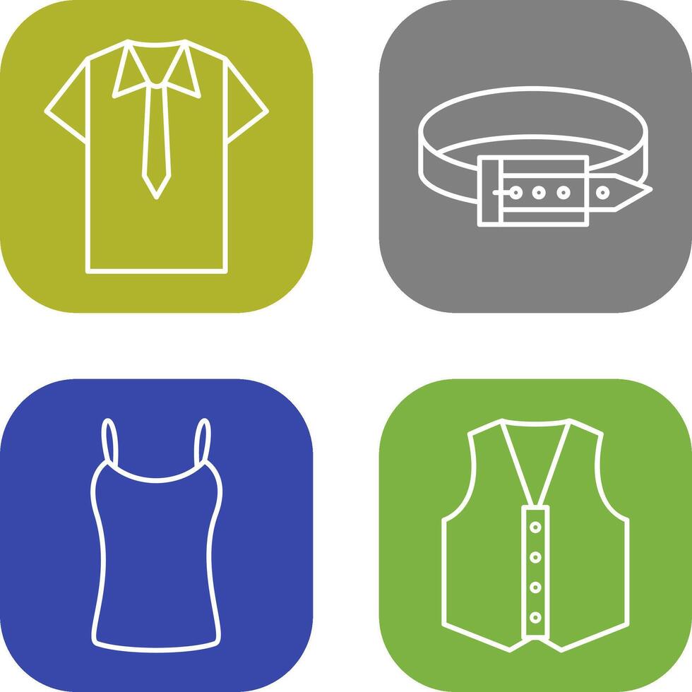 Shirt and Tie and Belt Icon vector