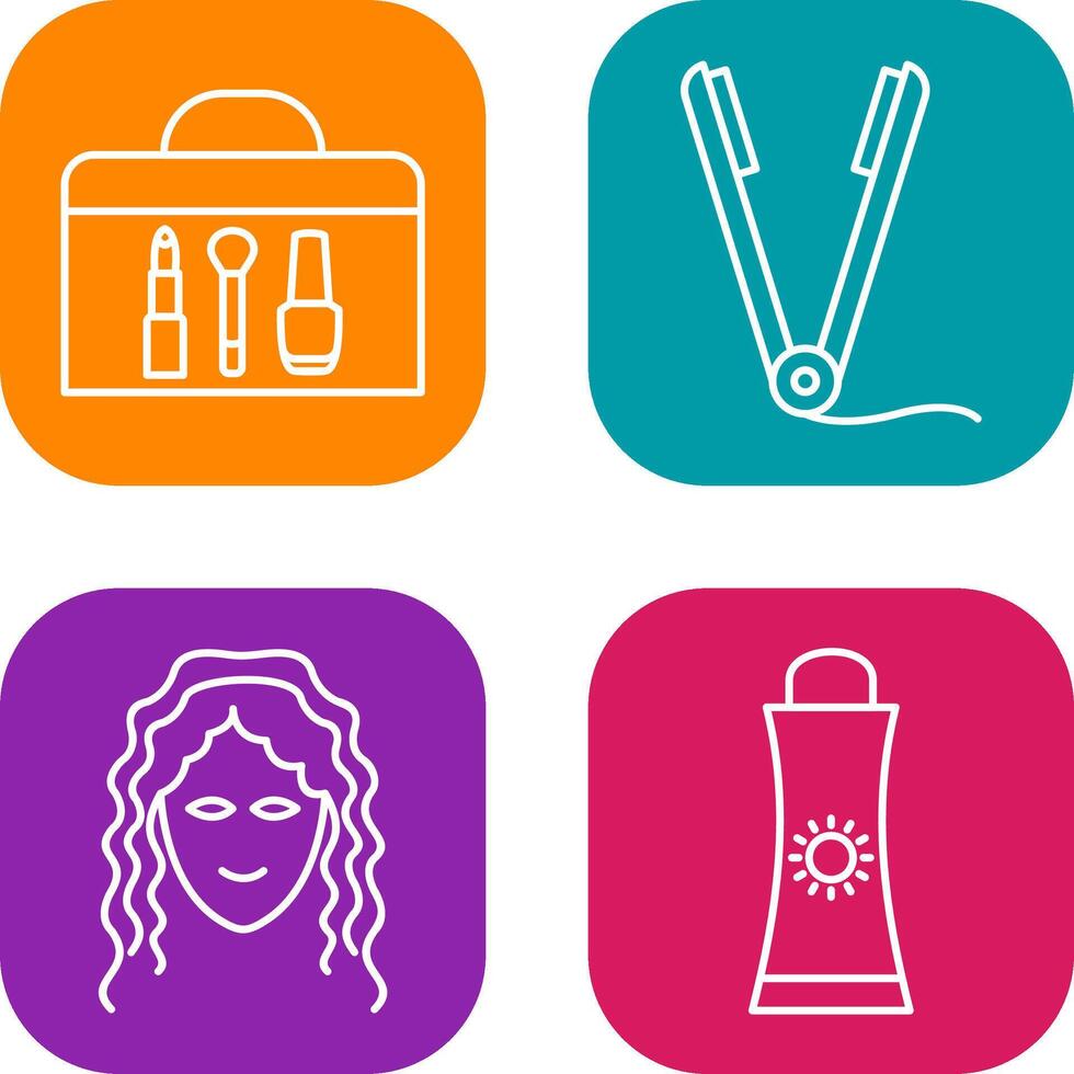 Cosmetics and Straightener Icon vector