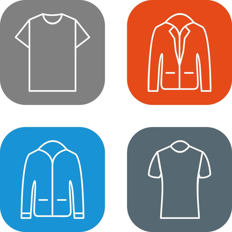 Plain T Shirt and Stylish Jacket Icon vector