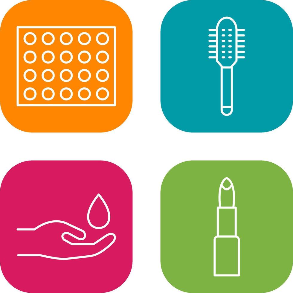 Colored Palette and Comb Icon vector