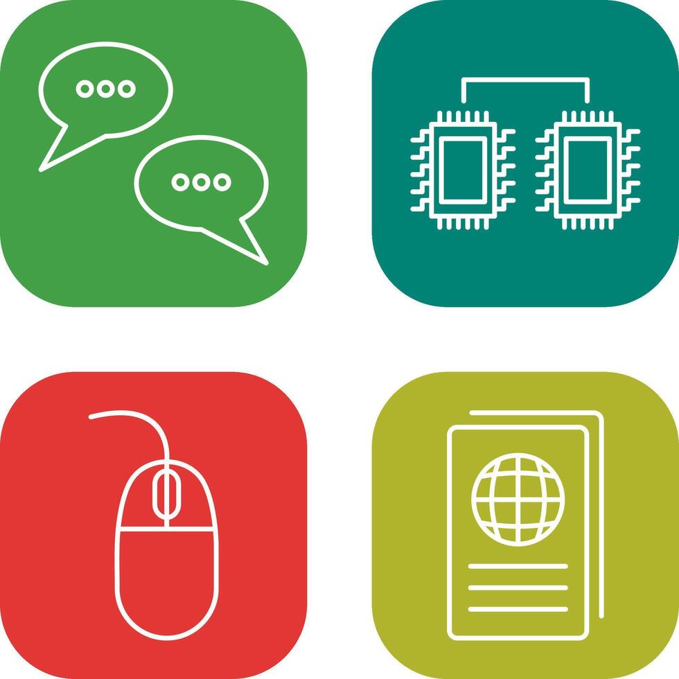 Conversation Bubbles and Processors Connected Icon vector