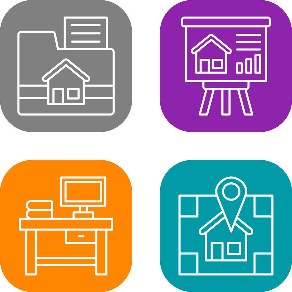 Folder and Presentation Icon vector