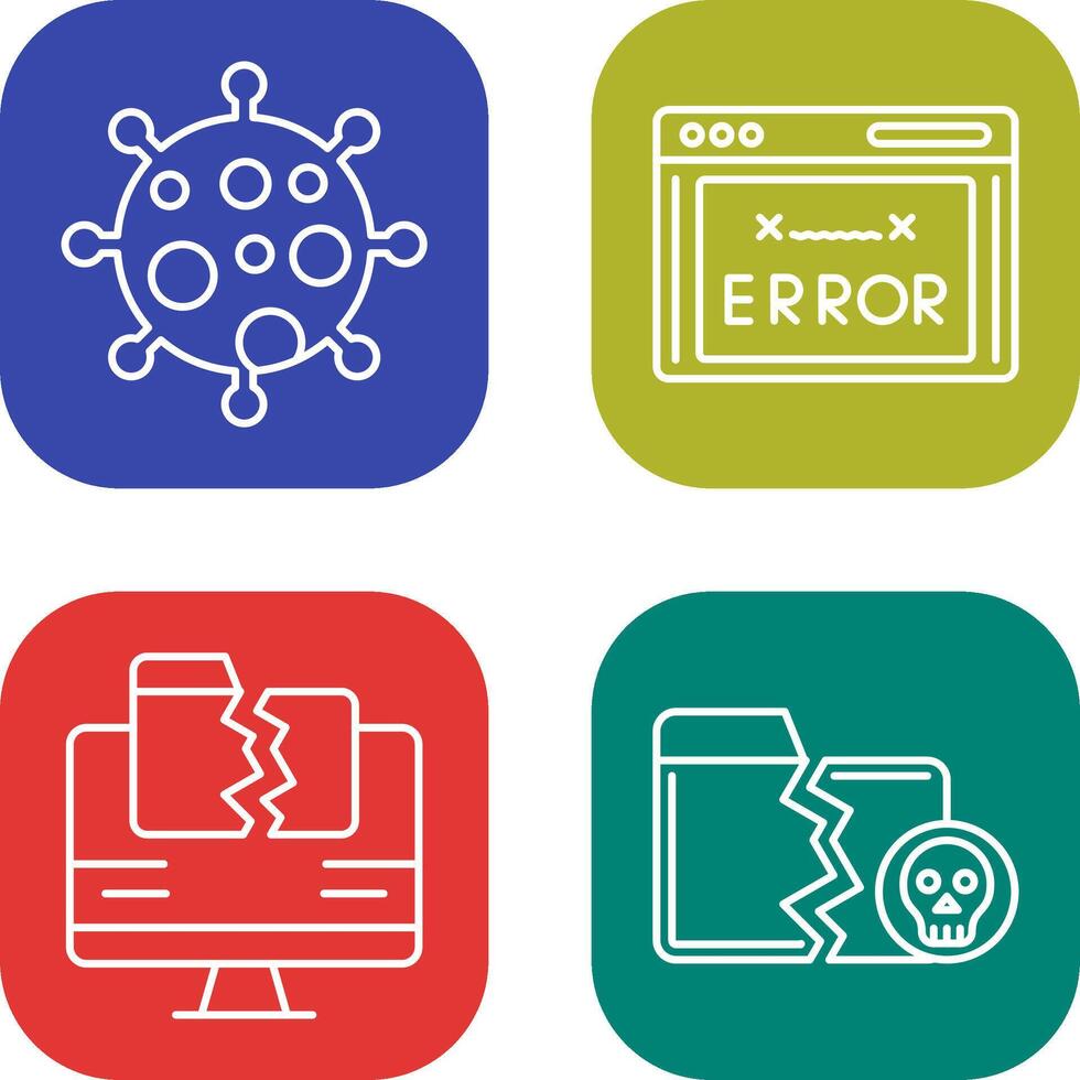 Virus and Error Code Icon vector