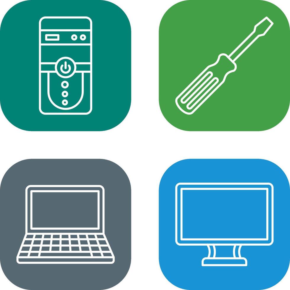Cpu and Screw driver Icon vector