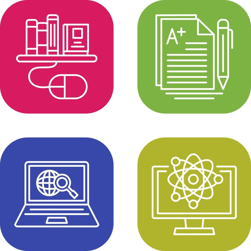 Digital Library and Essay Icon vector