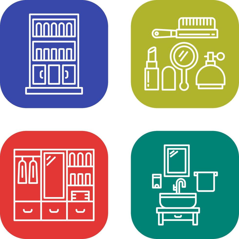 Book Shelf and Makeup Icon vector