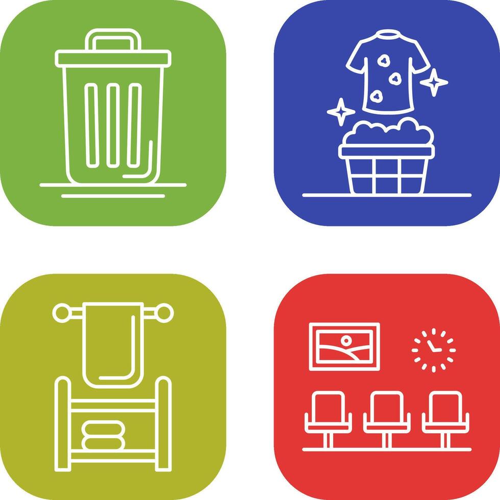 Trash Can and Laundary Icon vector