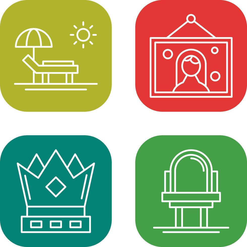 Hammock and Wedding Photo Icon vector