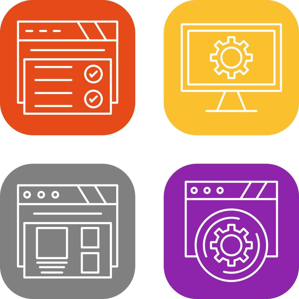 Web Browser and Monitor Screen Icon vector