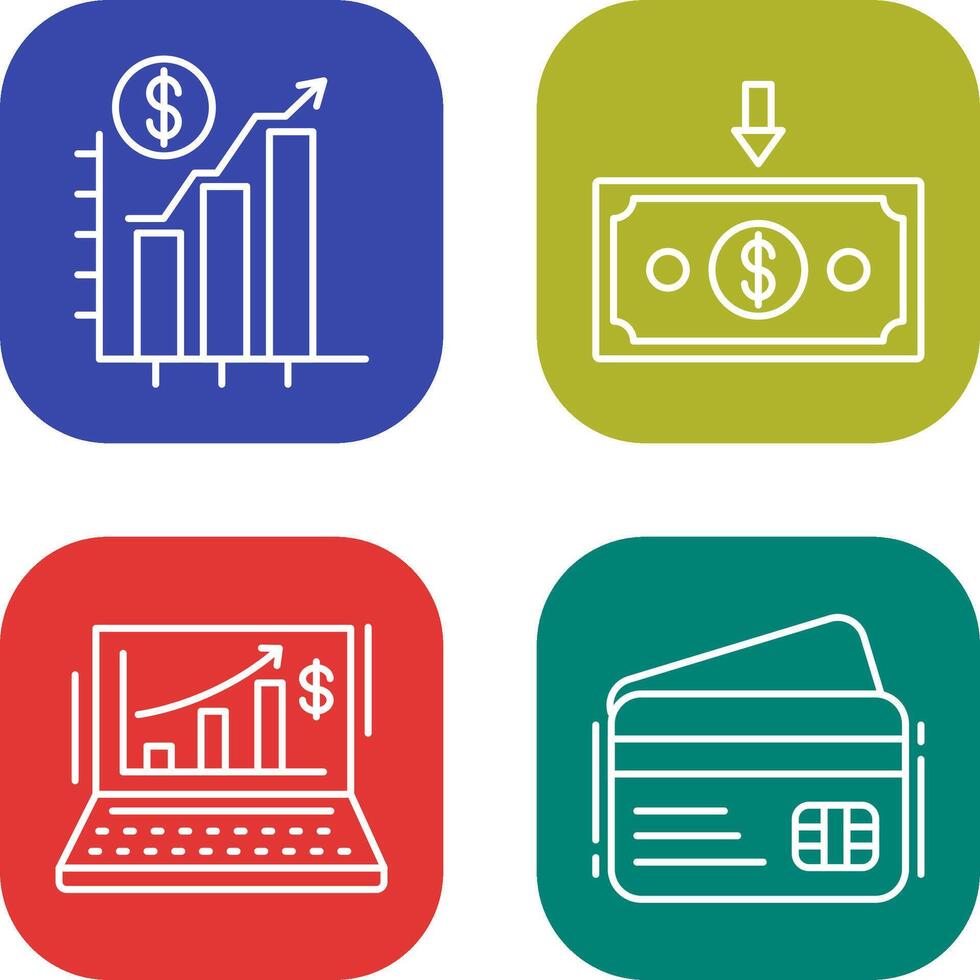 Chart Up and Money Down Icon vector