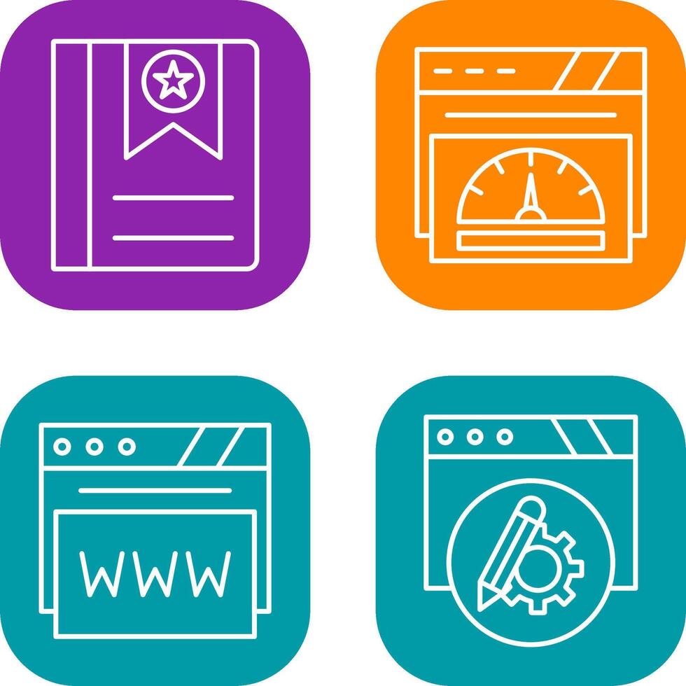 Bookmark and Speedometer Icon vector