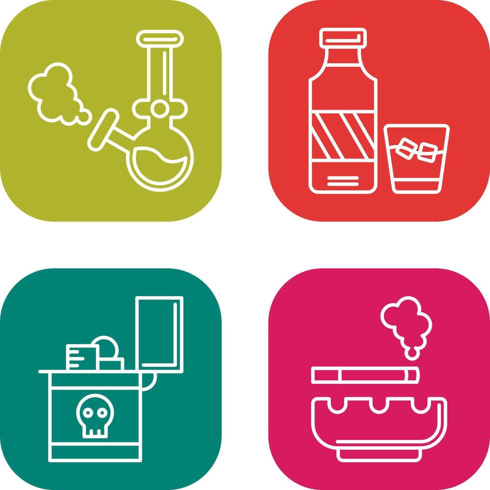 Bong and Whiskey Icon vector