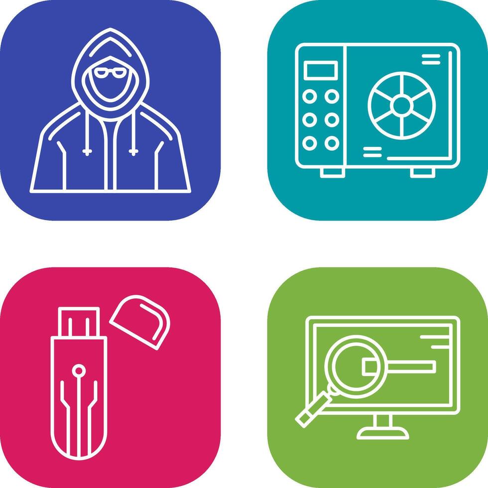 Safe Box and Hacker Icon vector