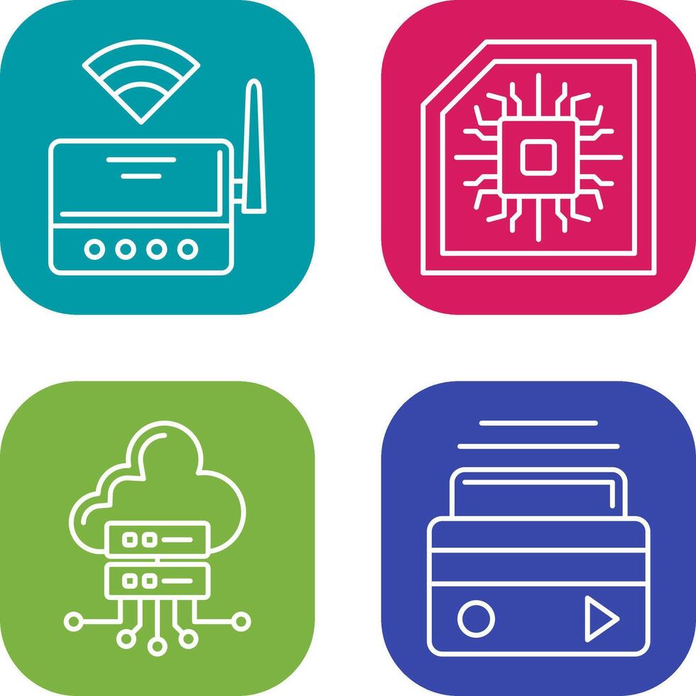 Wifi Router and Chip Icon vector
