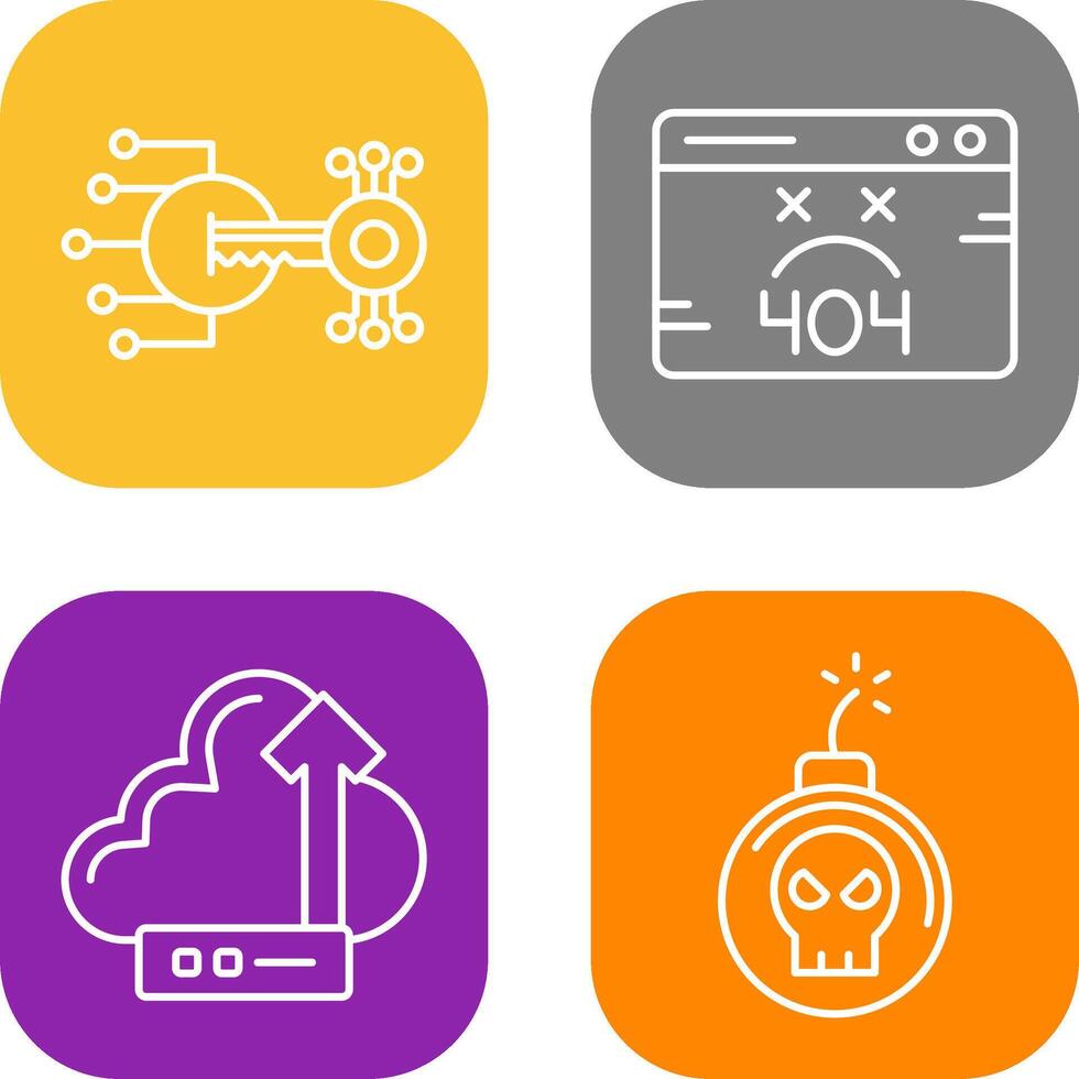 Encryption and 404 Error Icon vector