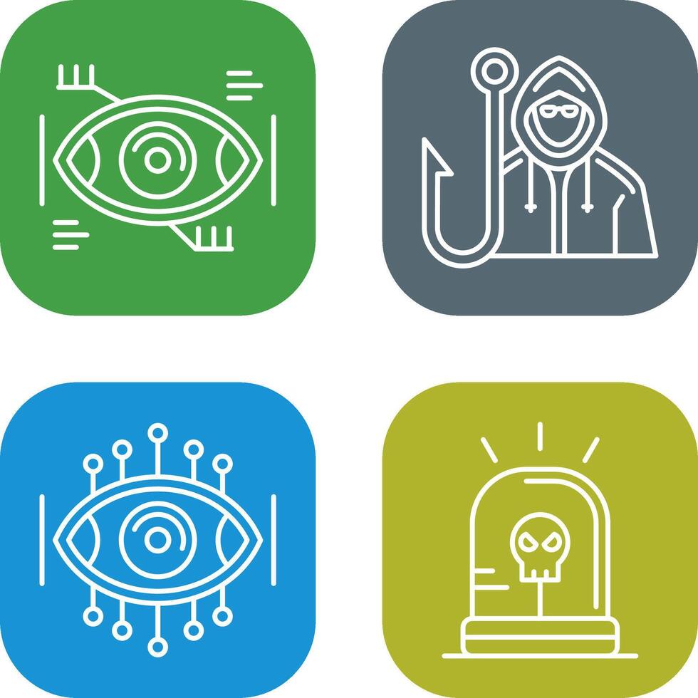 Eye Recongnition and Phishing Icon vector