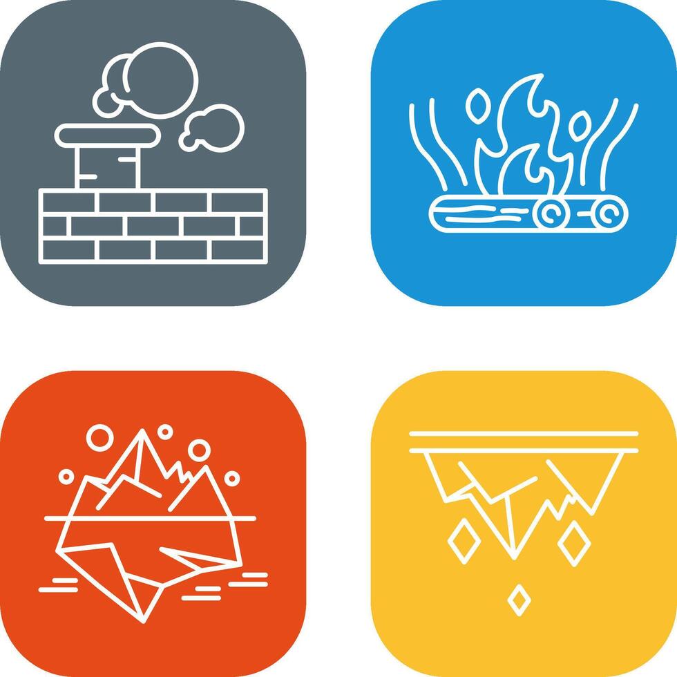 Chimney and Bonfire Icon vector