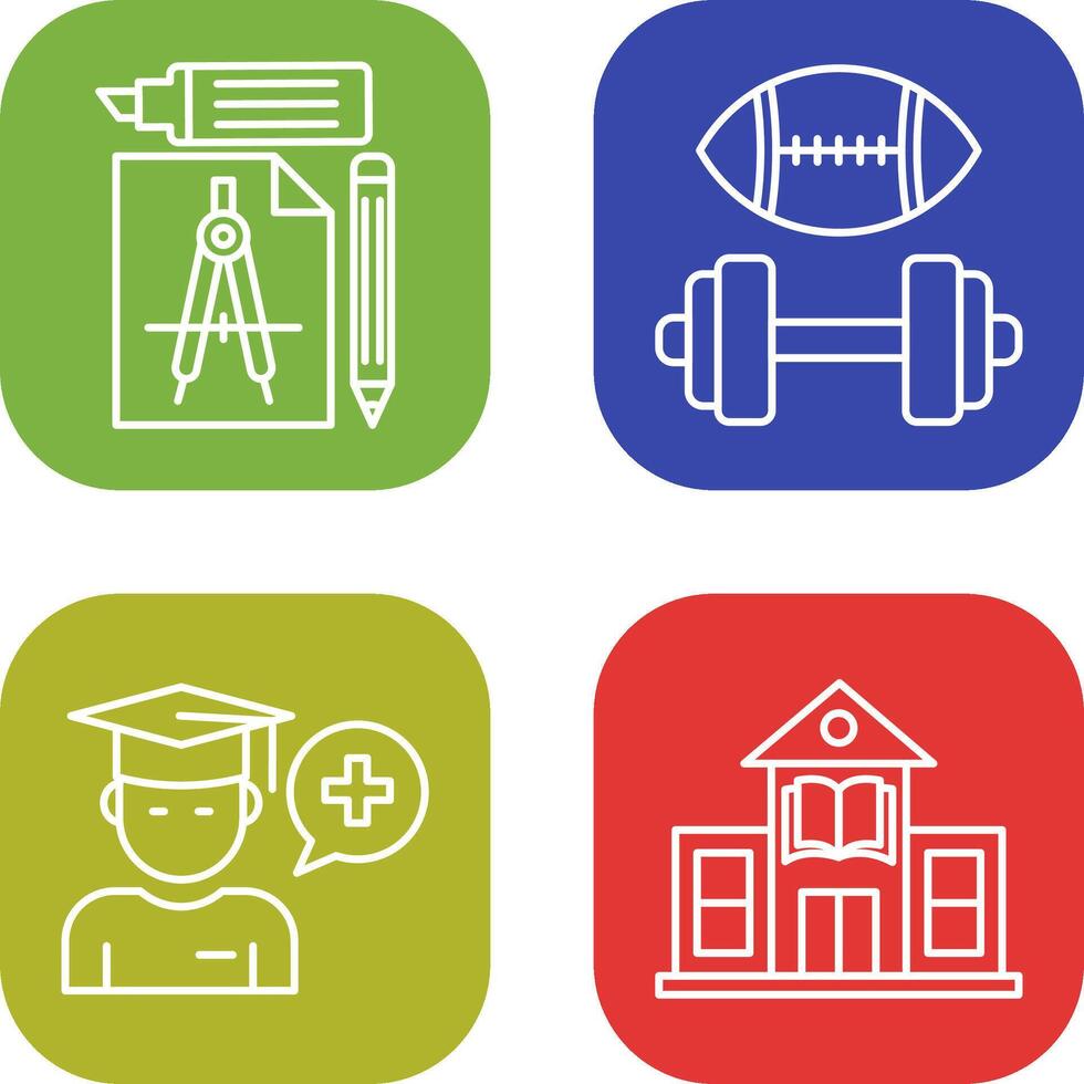 Study Tools and Sport Faculty Icon vector