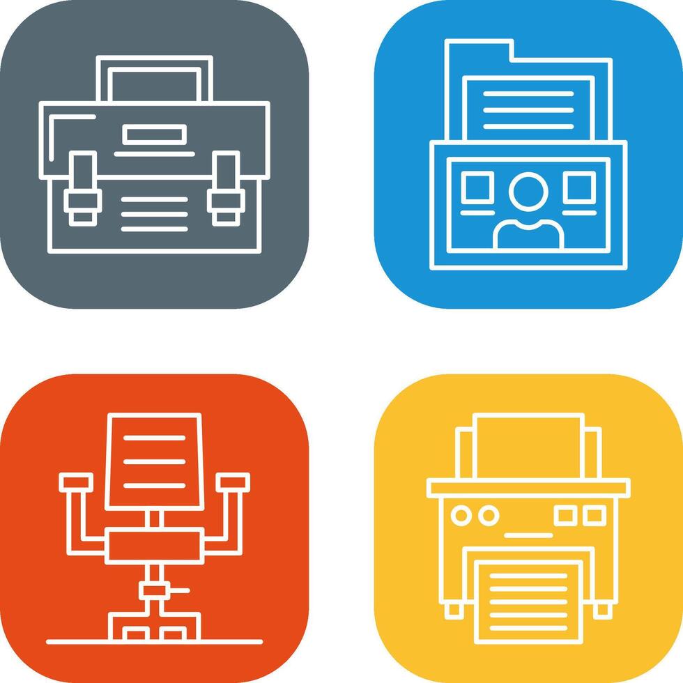 Briefcase and Folder Icon vector