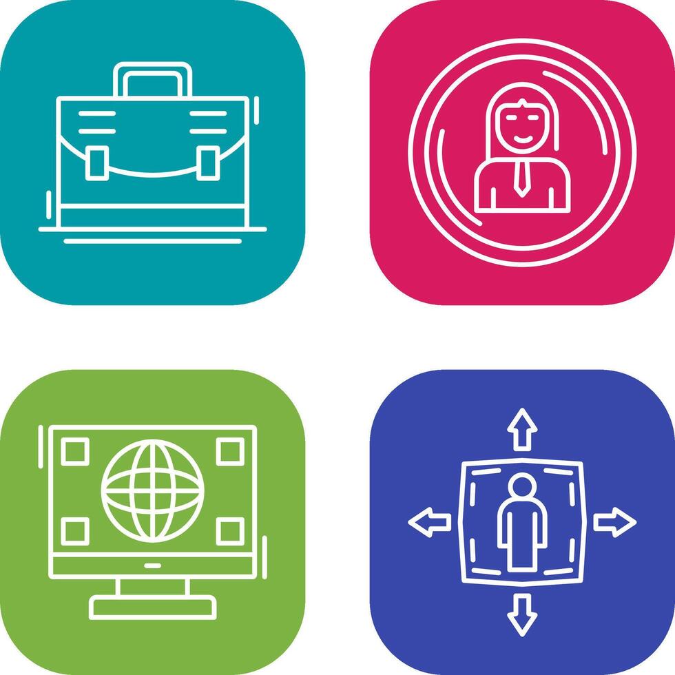 Briefcase and User Icon vector