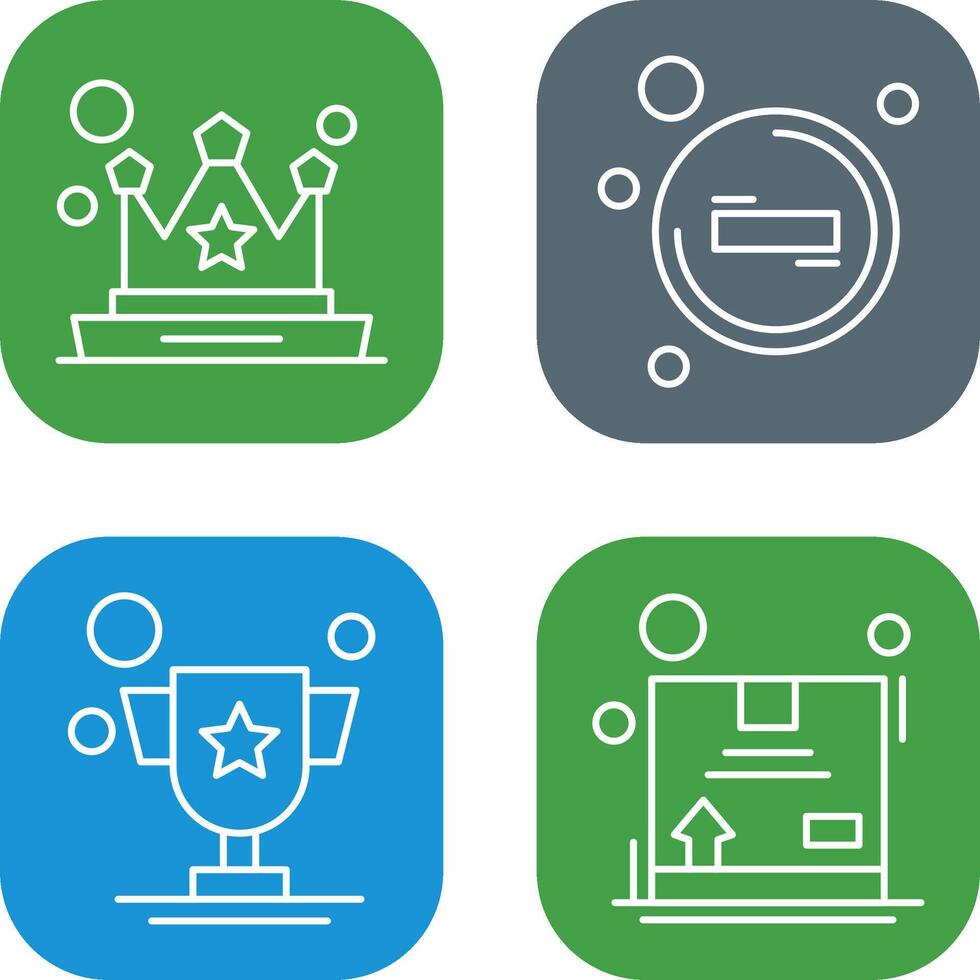 Crown and Remove Icon vector
