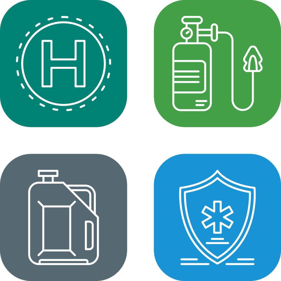 Helipad and Oxygen Icon vector