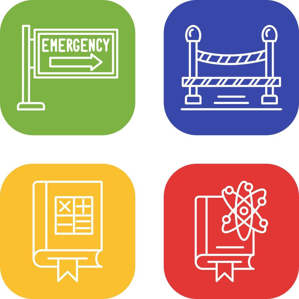 Emergency Sign and Do Not Cross Line, Icon vector