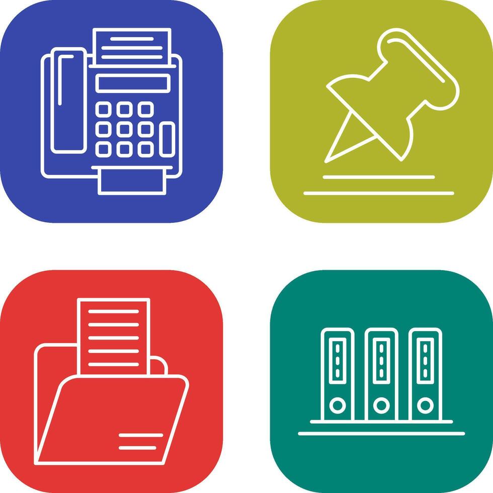 Fax Machine and Pin Icon vector