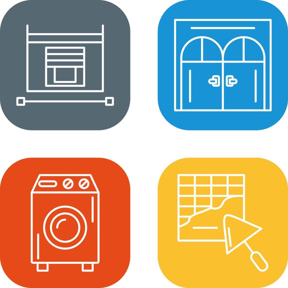 Blind and Door Icon vector