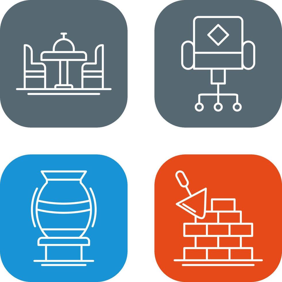 Chair and Dinning Table Icon vector