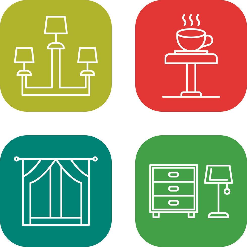 Lamp and Coffee Table Icon vector