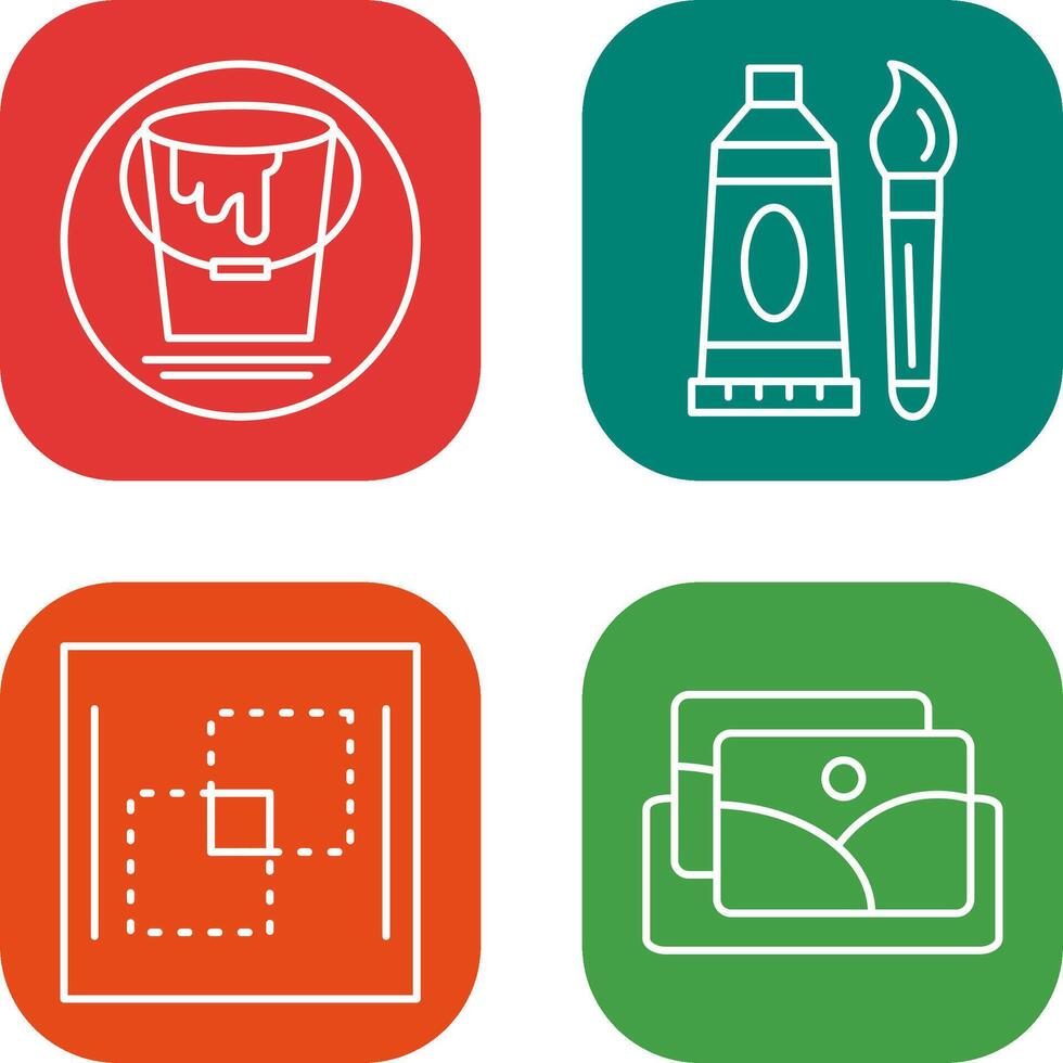 paint bucket and oil paint Icon vector