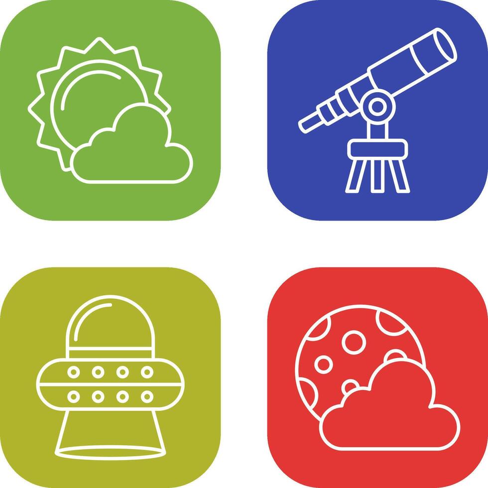 sun and telescope Icon vector