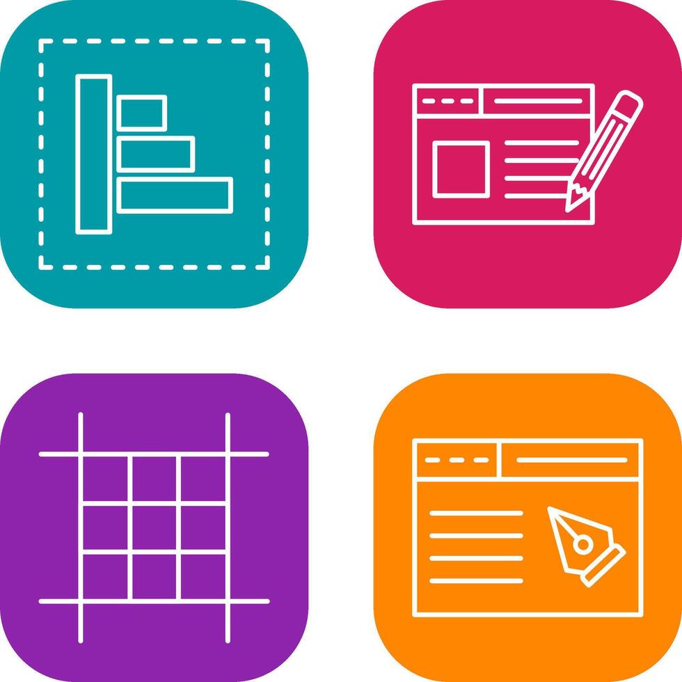 Object Alignment and Web Page Icon vector