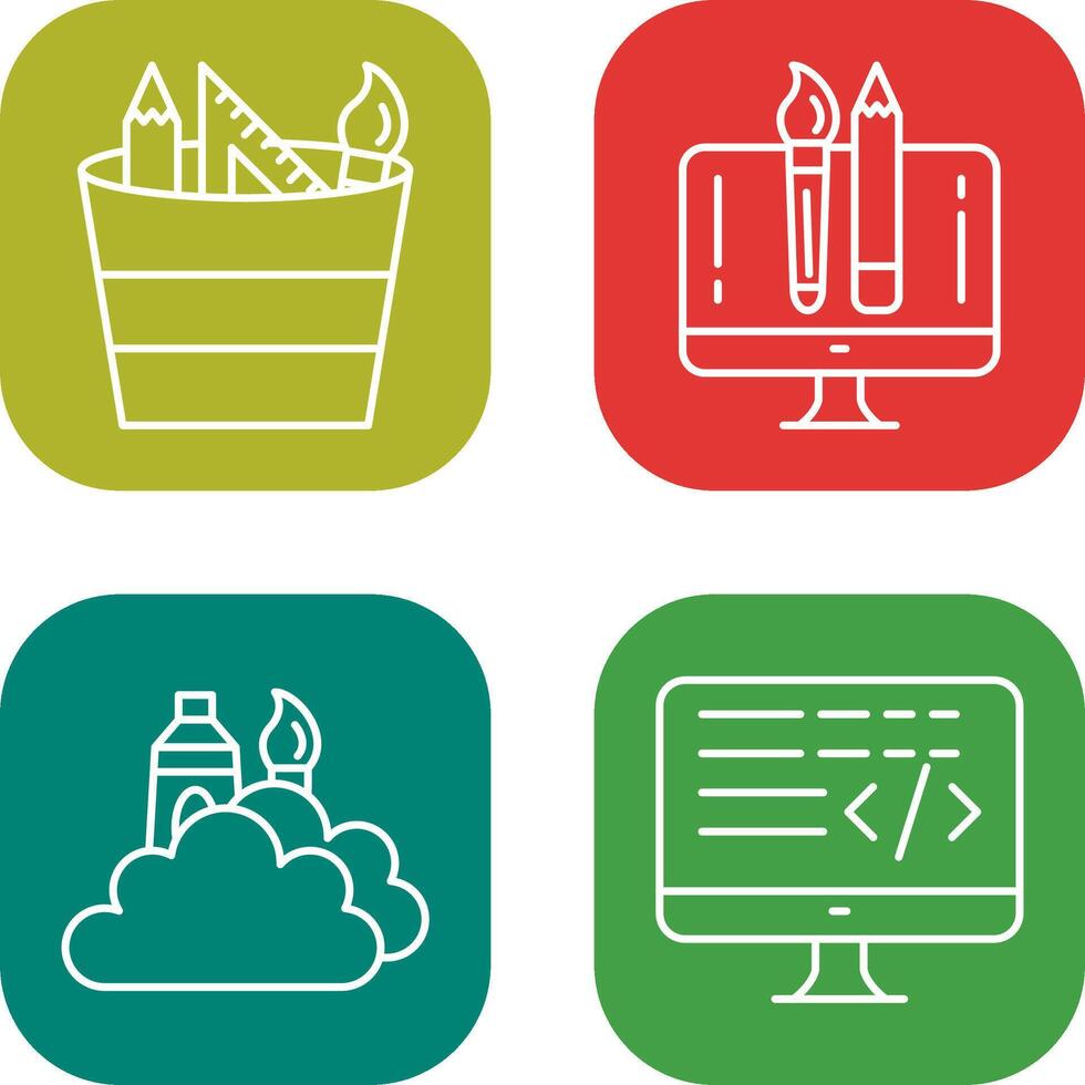 graphic tools and creative design Icon vector