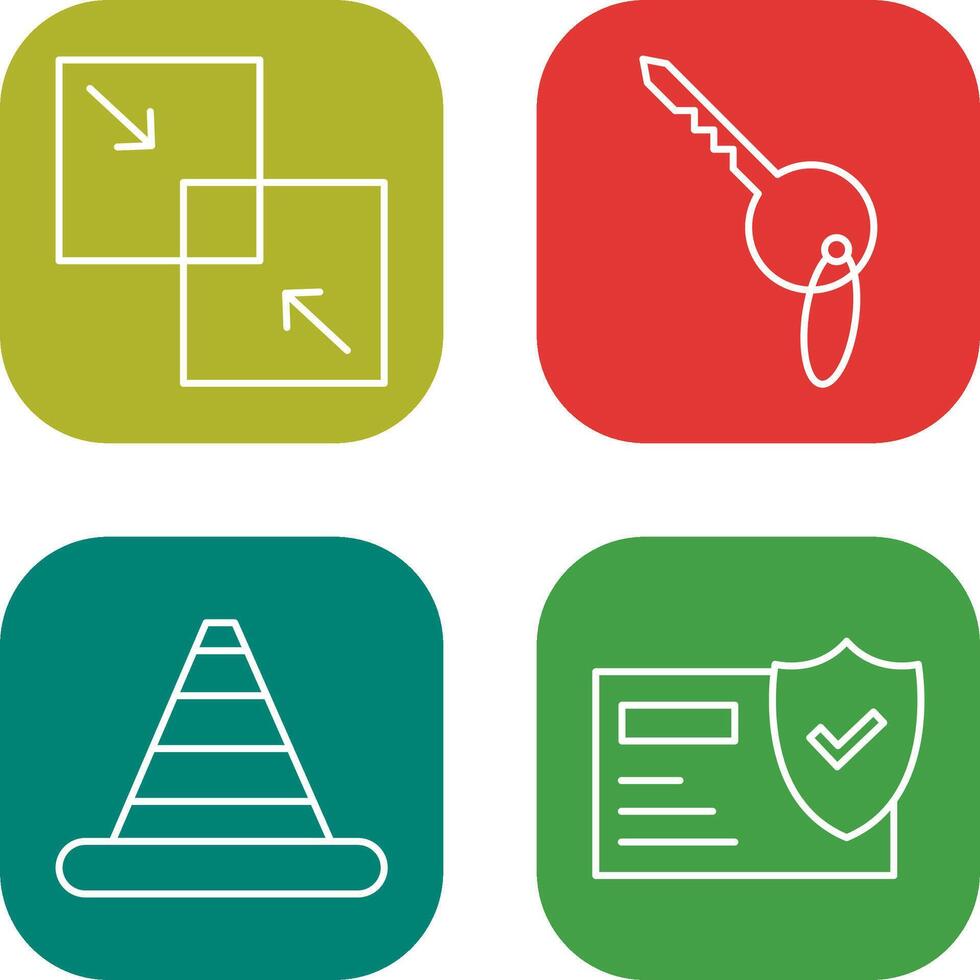 Combine and Key Icon vector