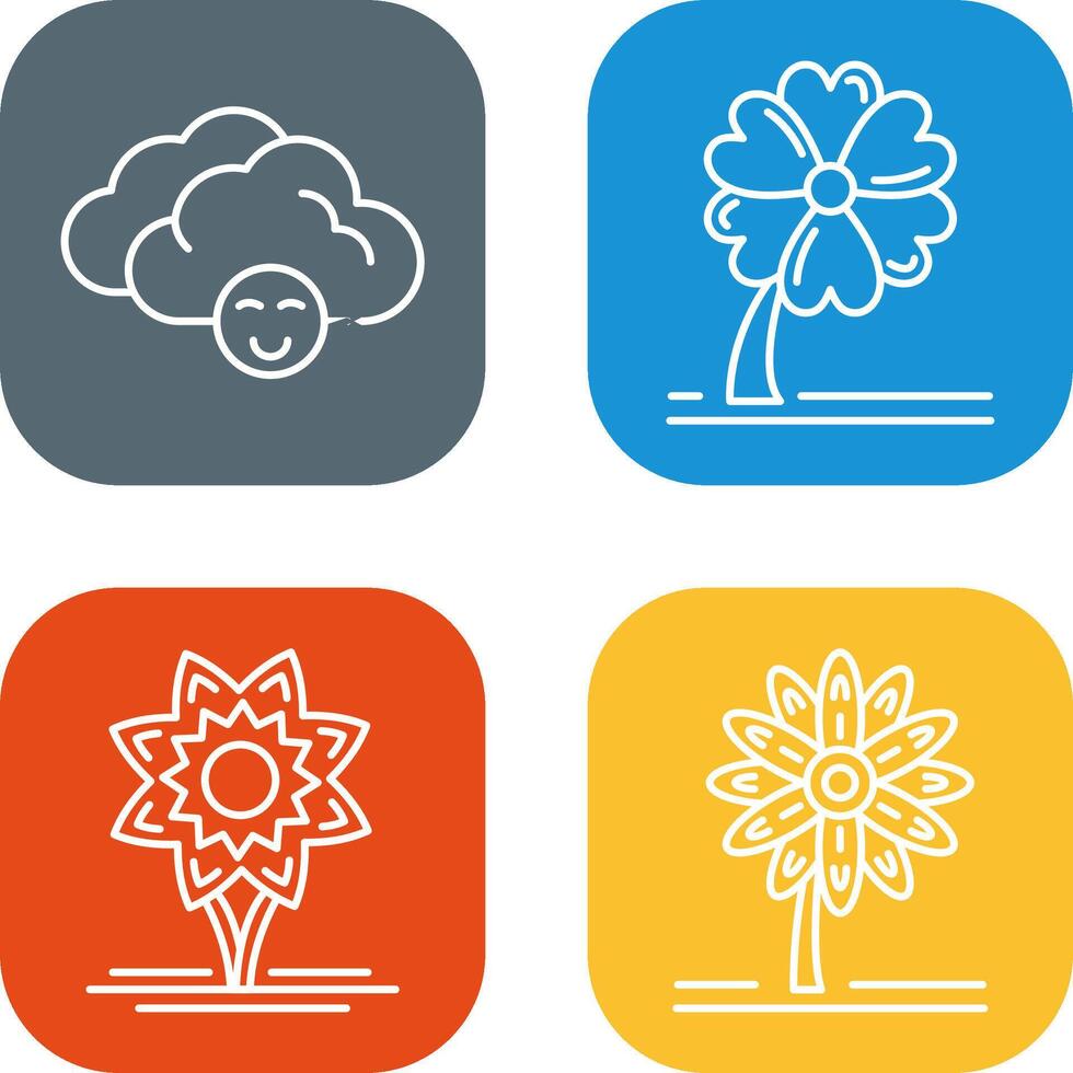 Cloudy and Clover Icon vector