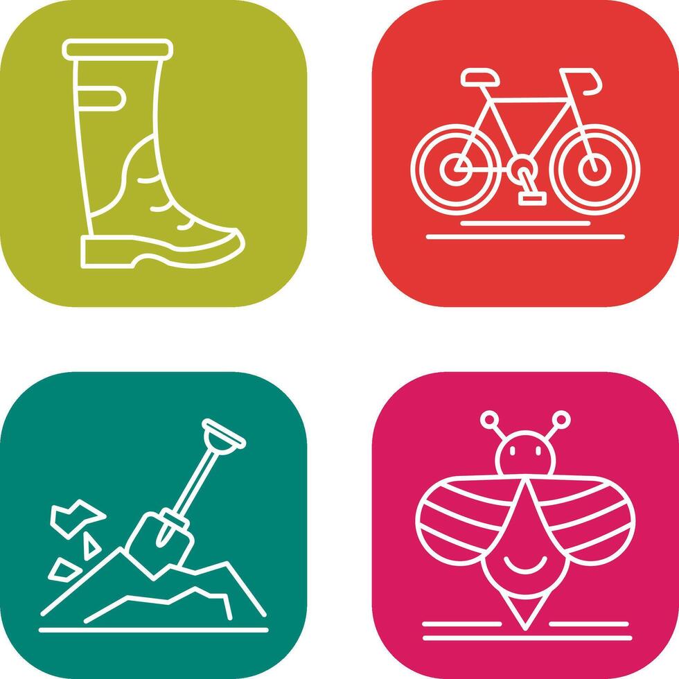 Rain Boots and Cycling Icon vector